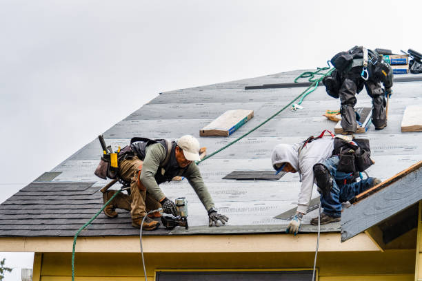 Professional Gutter Installation technician working in Sagamore Beach, MA